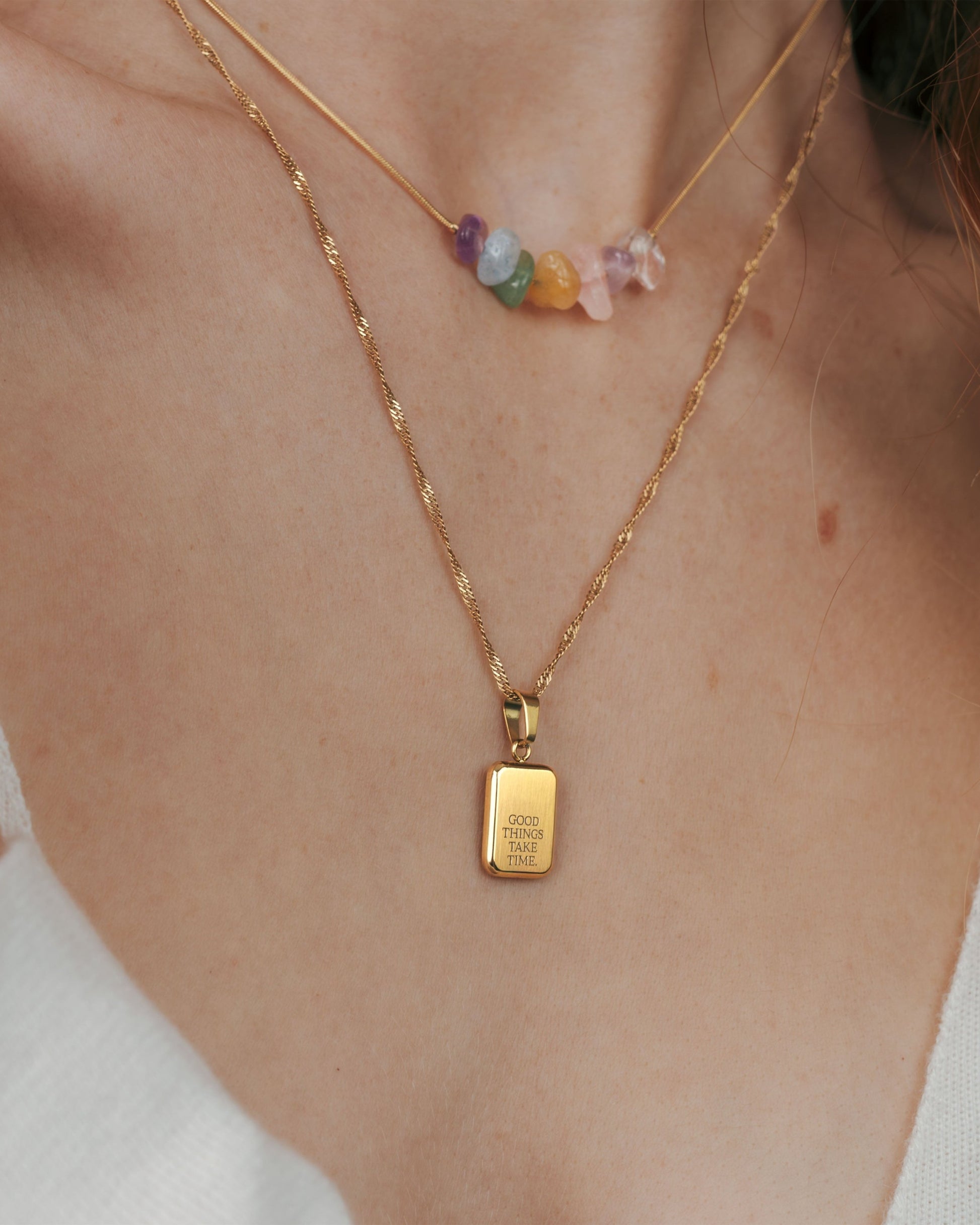 Good things take time Necklace gold