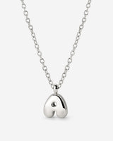 Bubble Letter Necklace Silver