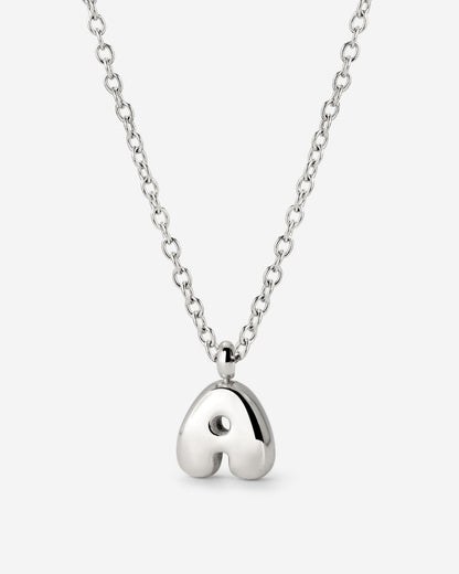 Bubble Letter Necklace Silver