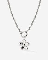 Blossom Rope Chain Necklace Set Silver