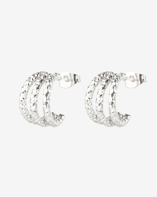 Triple Trouble Studs Silver