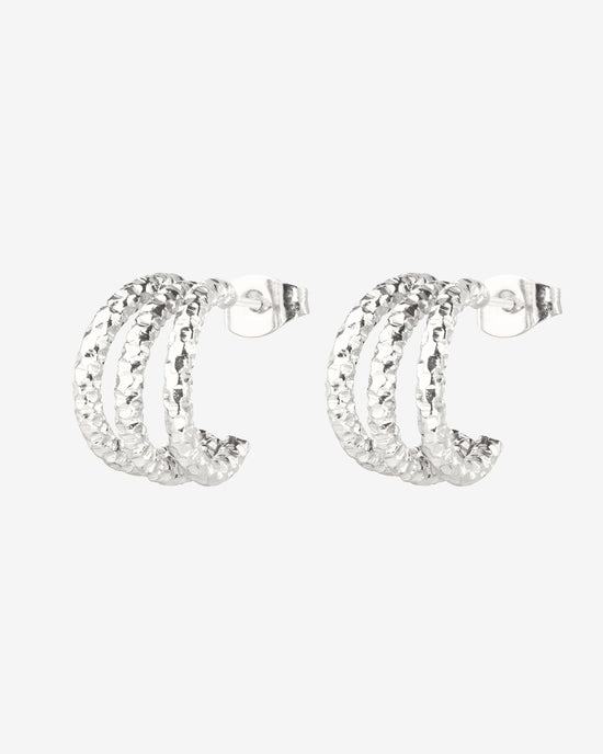Triple Trouble Studs Silver