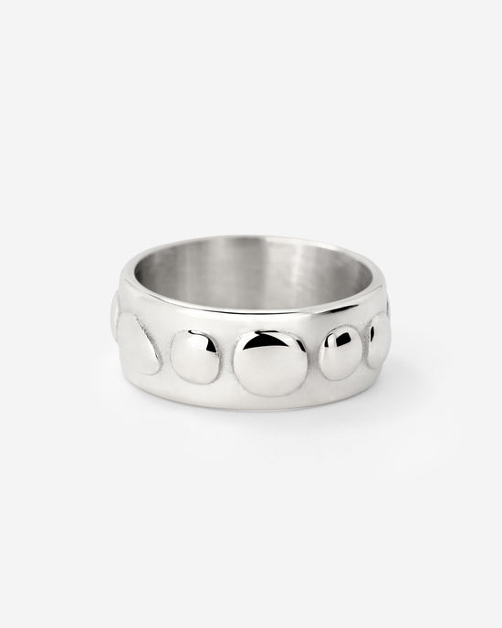 Boho Beads Ring Silver