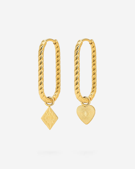 Oval Twisted Hoop Set Small