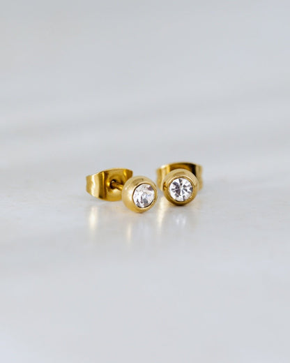 Bezel Bling Studs Rose Gold