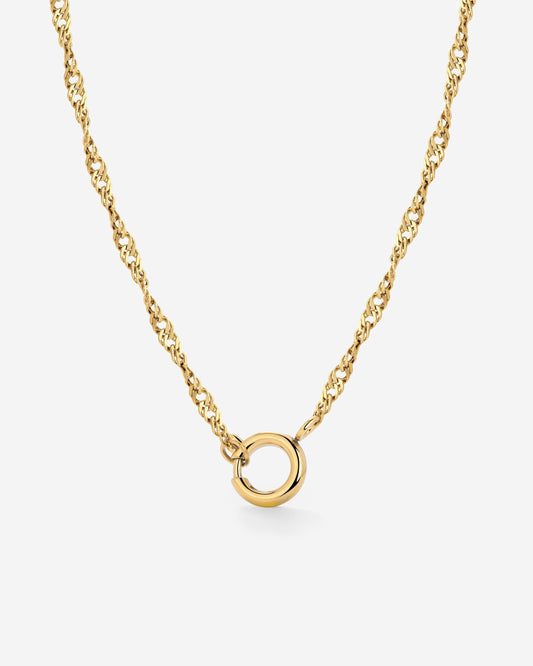 Singapore Chain Charm Necklace gold