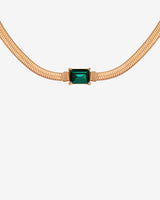 Radiant Emerald Necklace Rose Gold
