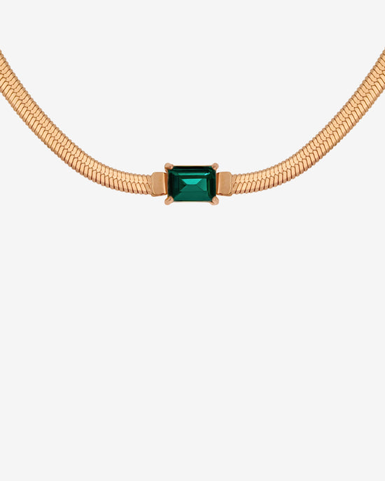 Radiant Emerald Necklace Rose Gold