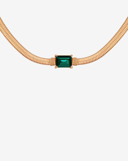 Radiant Emerald Necklace Rose Gold