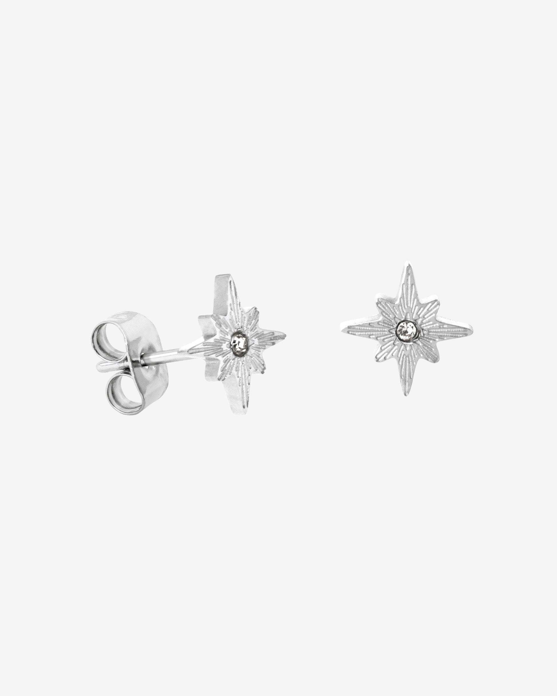 Shiny Anna Stud Earrings Silver