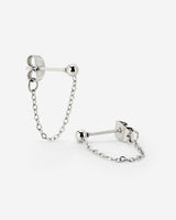 Chained Studs Silver