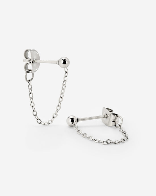 Chained Studs Silver