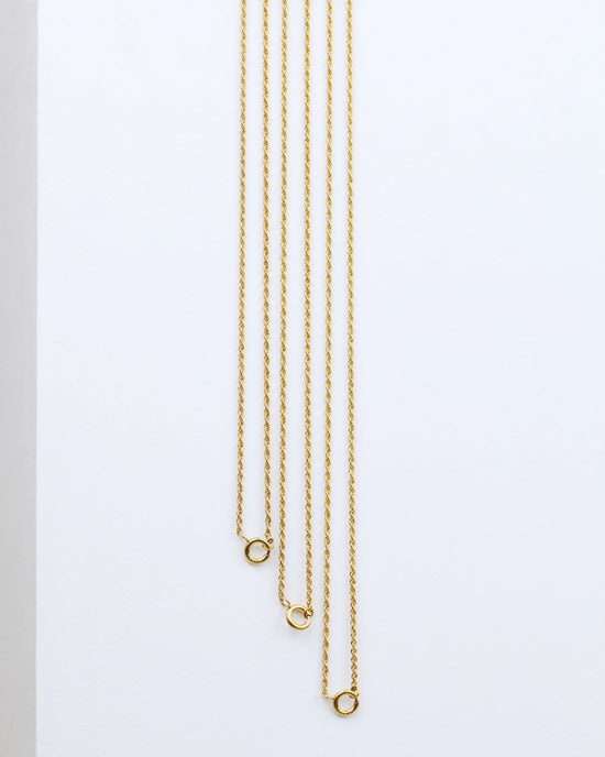 Rope Chain Charm Necklace Rose Gold