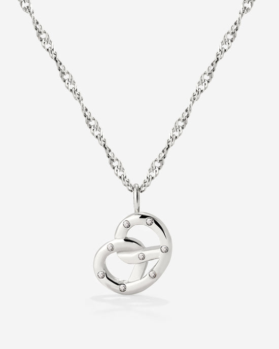 Bedazzle my Pretzel Necklace Silver