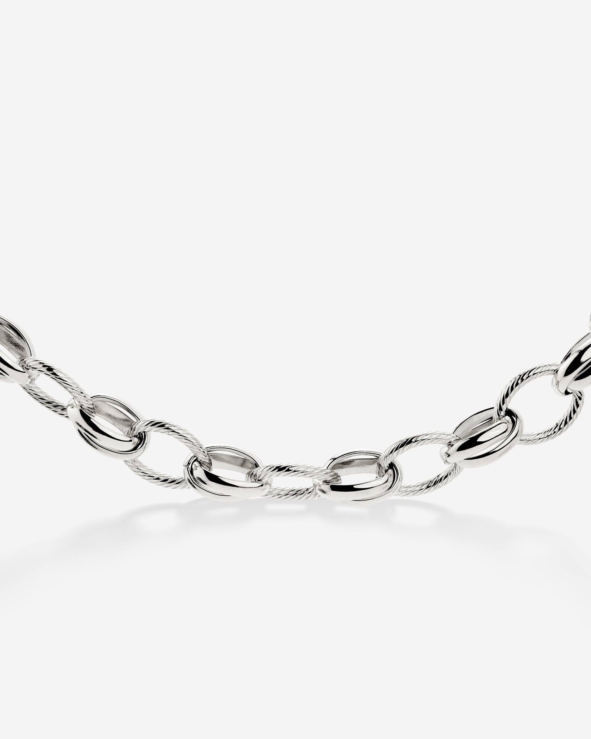 Chunky Twisted Links Necklace Silver
