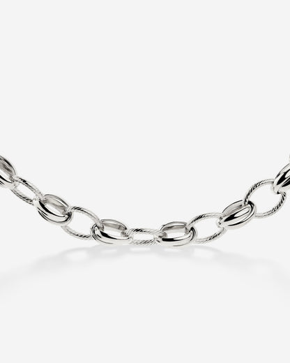 Chunky Twisted Links Necklace Silver