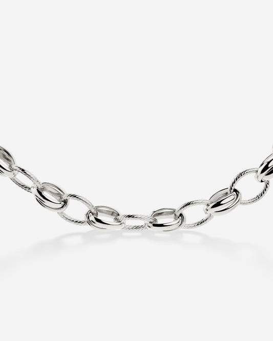 Chunky Twisted Links Necklace Silver
