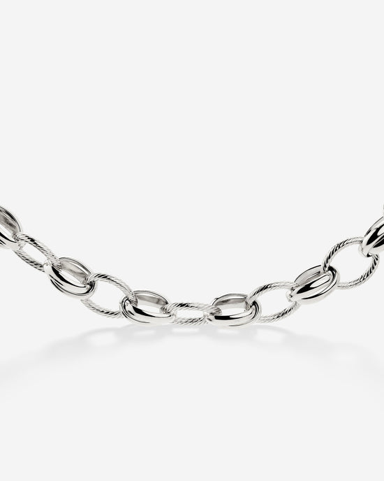 Chunky Twisted Links Necklace Silver