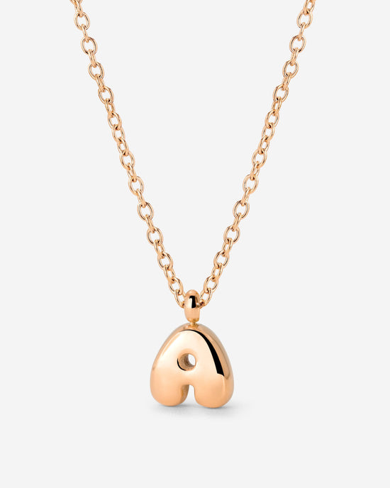 Bubble Letter Necklace Rose Gold