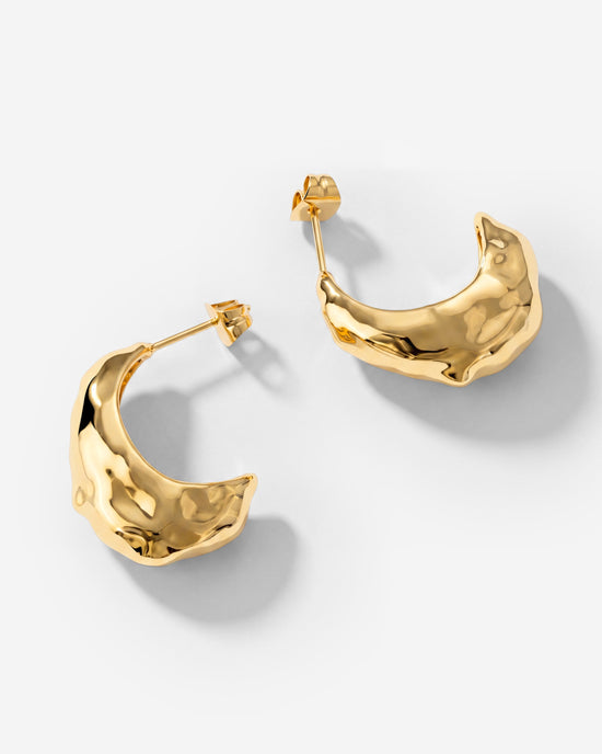 Hammered Huggie Studs