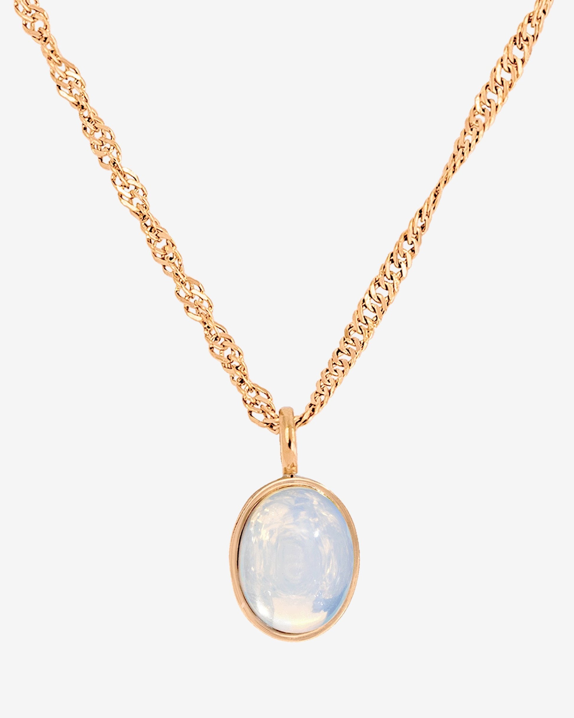 Oval Pendant Necklace Rose Gold