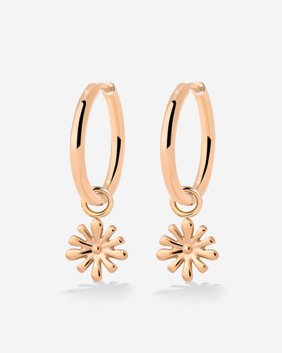 Flowery Hoop Set Medium Rose Gold