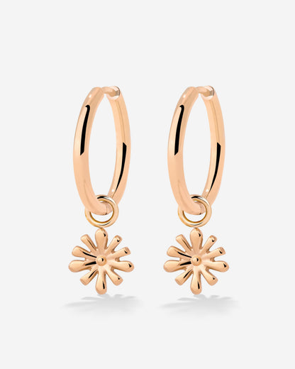 Flowery Hoop Set Medium Rose Gold