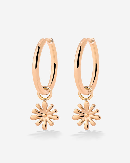 Flowery Hoop Set Medium Rose Gold