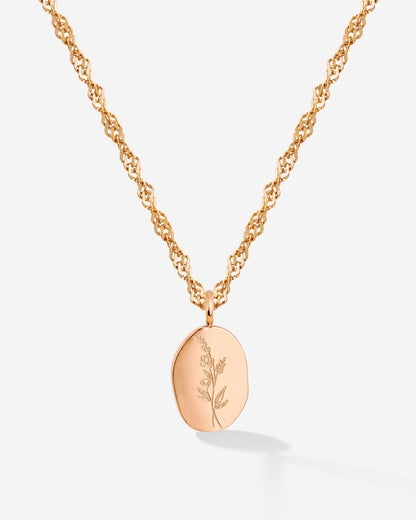 Bouquet Coin Necklace Rose Gold