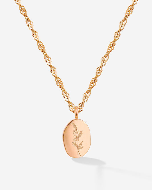 Bouquet Coin Necklace Rose Gold