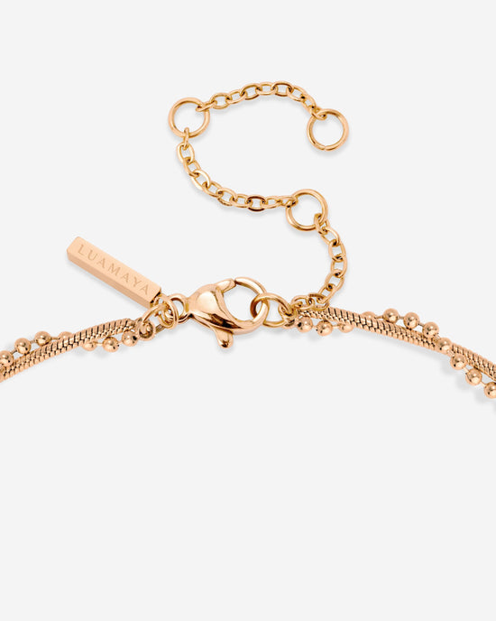 Duo Beads Necklace Rose Gold
