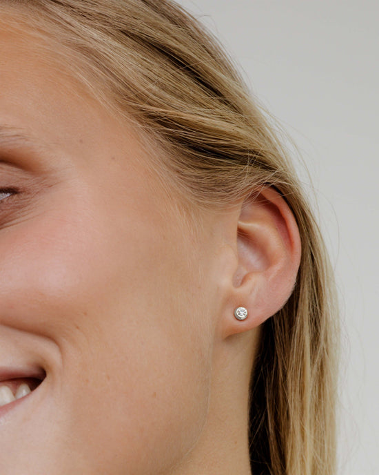 Bezel Bling Studs Silver
