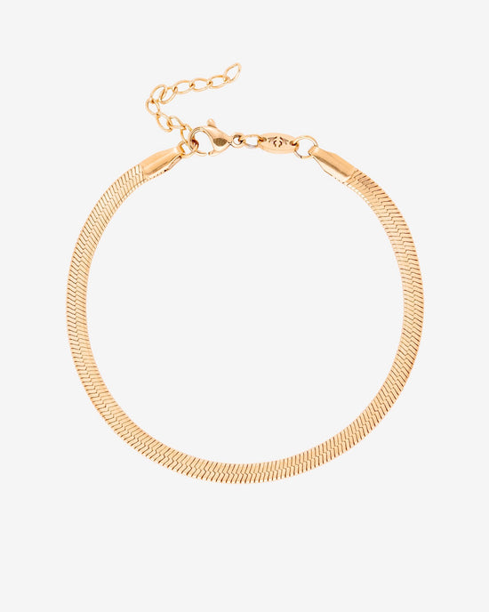 Slim Herringbone Bracelet Rose Gold