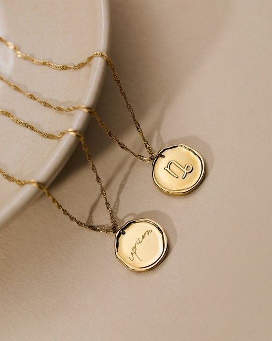 Zodiac Necklace – Capricorn Gold