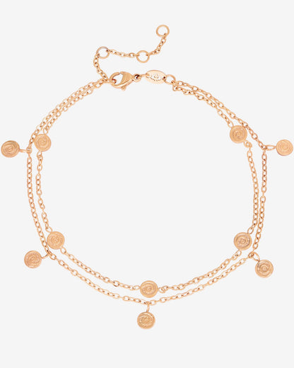 Swirl'n Double Anklet Rose Gold
