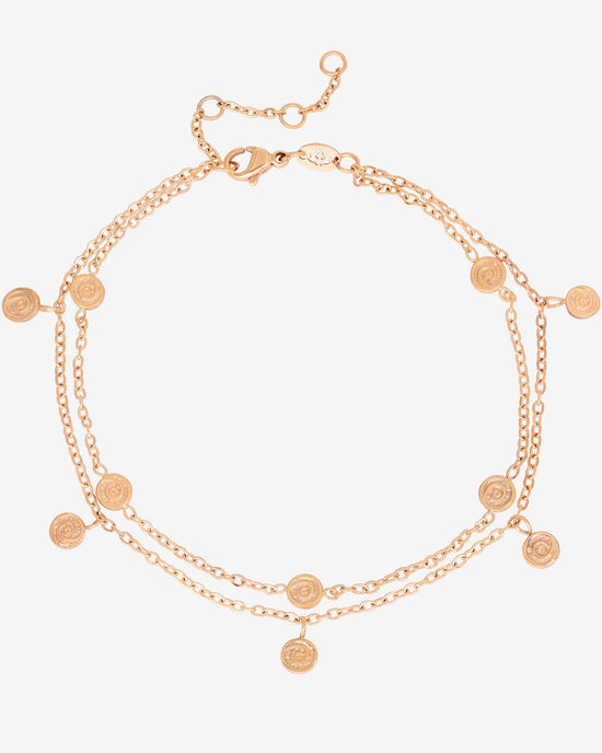 Swirl'n Double Anklet Rose Gold