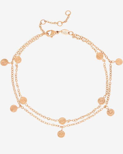 Swirl'n Double Anklet Rose Gold