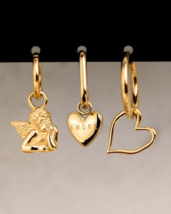 Amore Mio Oval Hoop Set Baby Silver