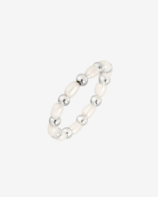 Pearl and Beads Silver Ring