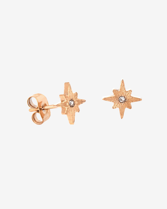 Shiny Anna Stud Earrings Rose Gold