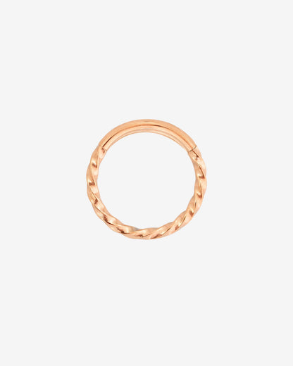 Twisted Click Piercing Ring Rose Gold