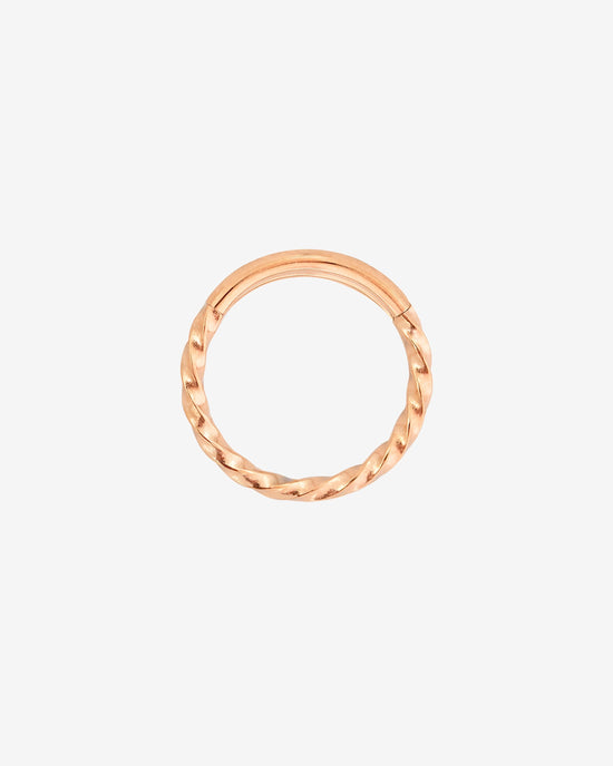 Twisted Click Piercing Ring Rose Gold