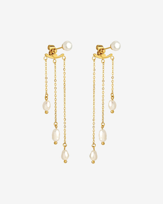 Annas Sparkle Pearl Studs gold