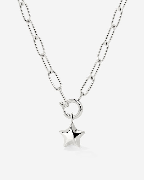 Nova Oval Links Necklace Set Silver