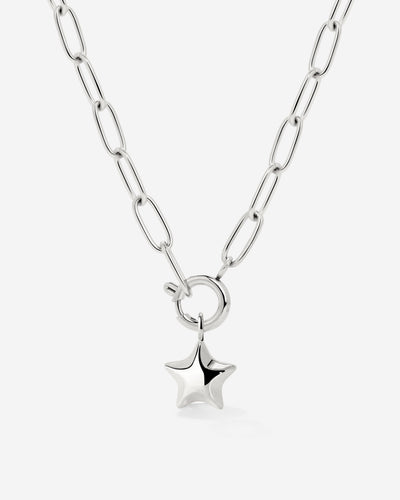 Nova Oval Links Necklace Set Silver