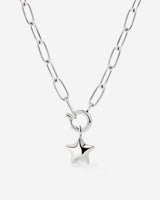 Nova Oval Links Necklace Set Silver