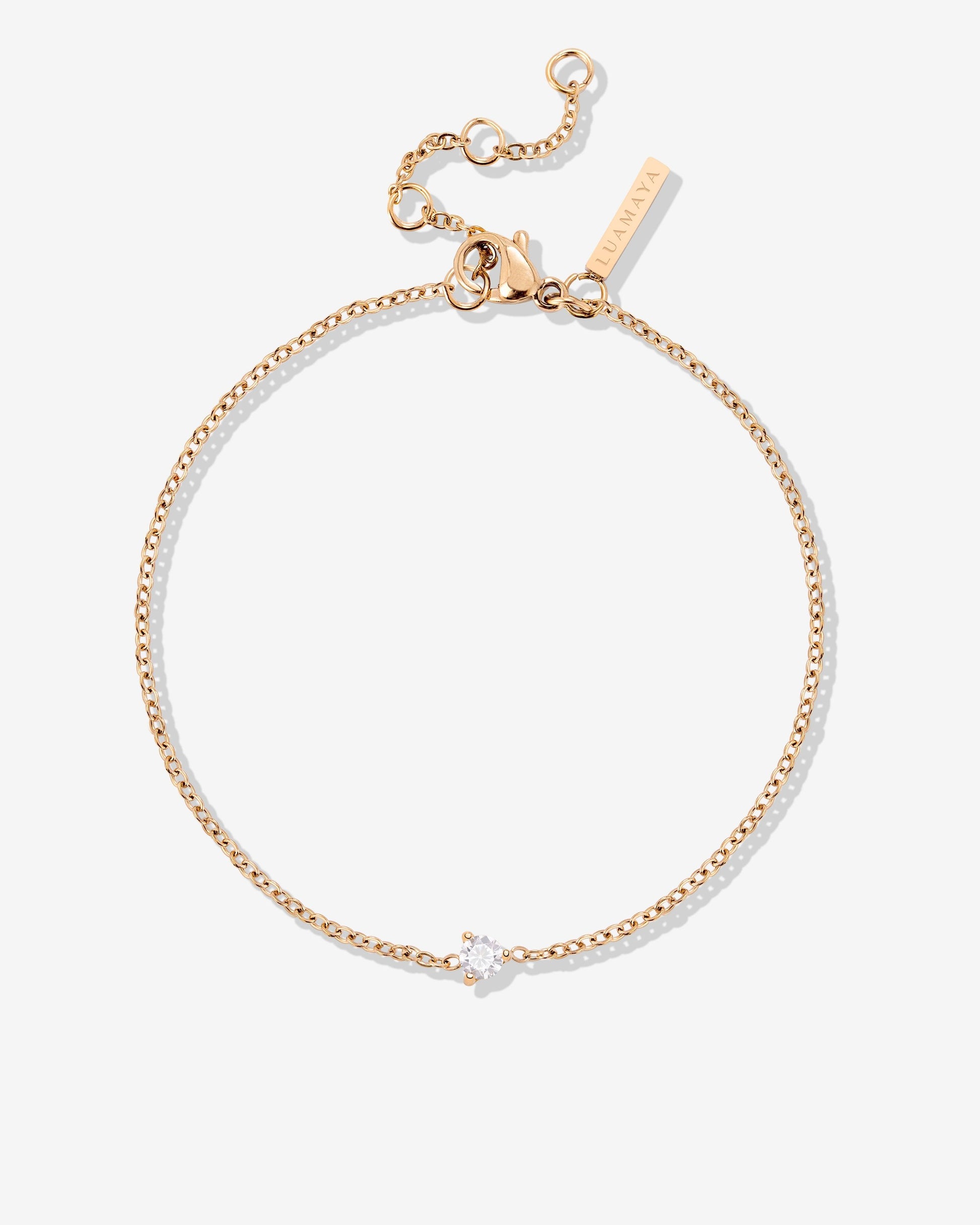 Solitaire Stone Bracelet Rose Gold