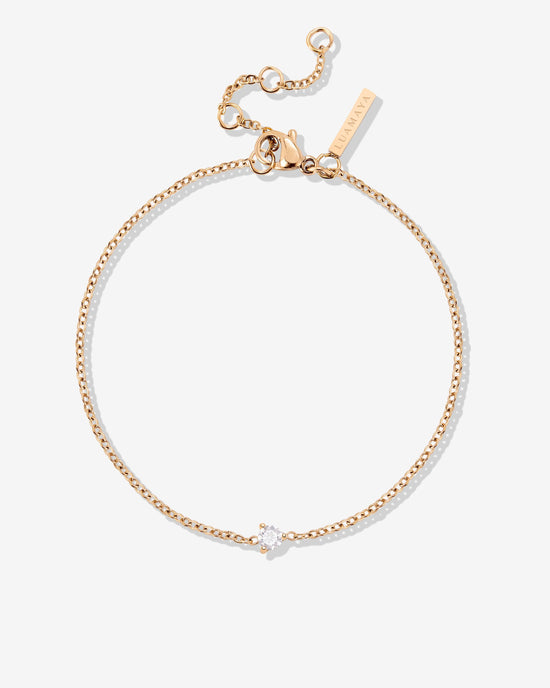 Solitaire Stone Bracelet Rose Gold