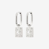Midnight Lover Oval Hoops Baby Silver