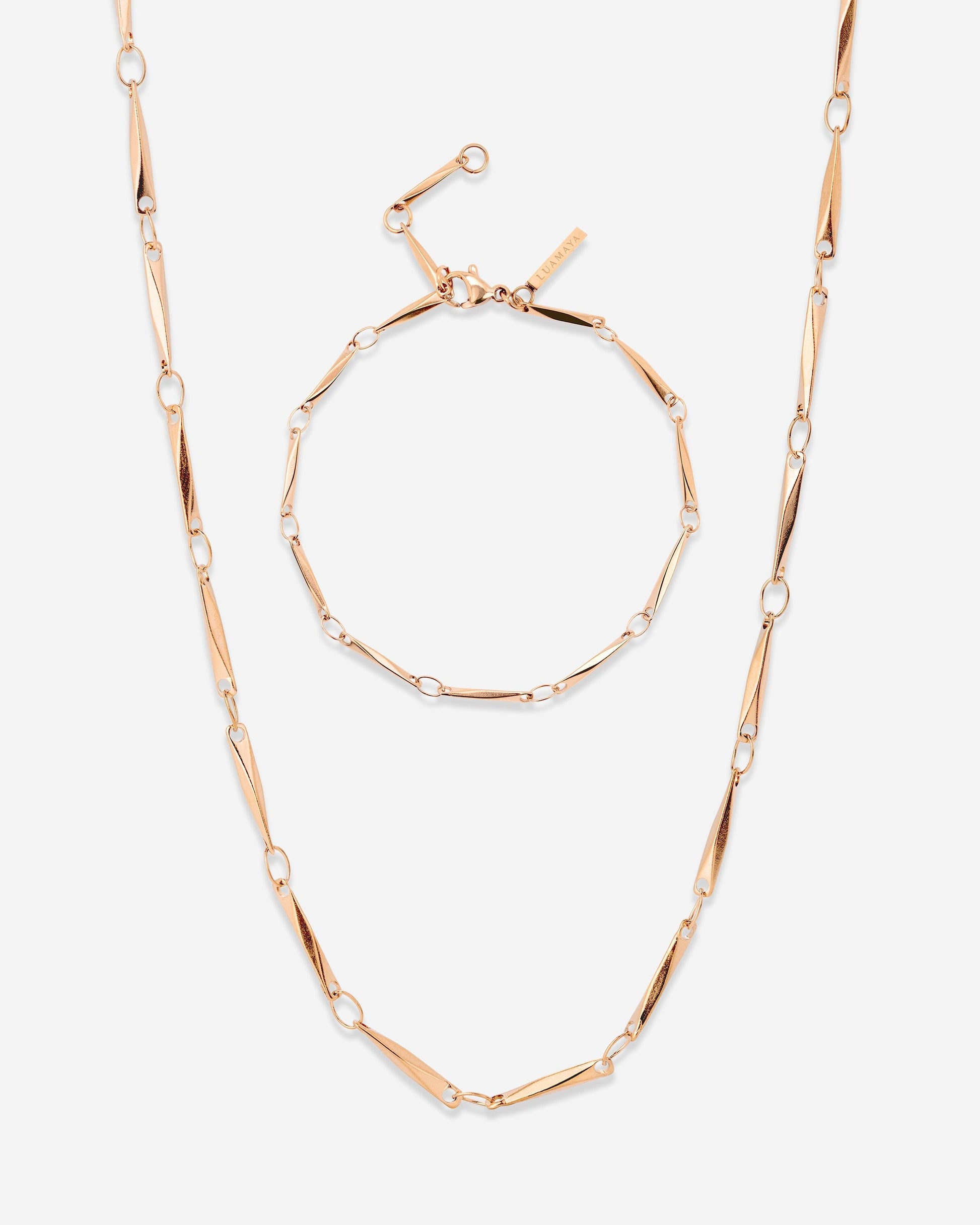 Curved Links Bundle Rose Gold